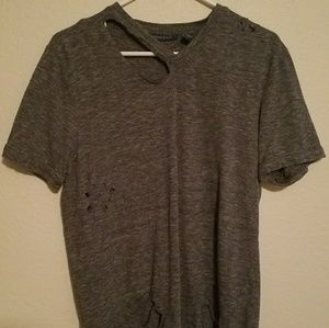 Distressed short sleeve shirt